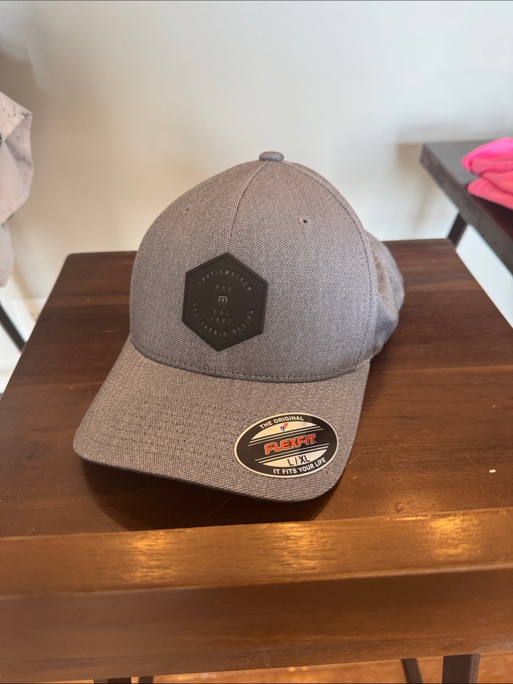 Travis Mathew Gray Hex Patch Flexfit Cap